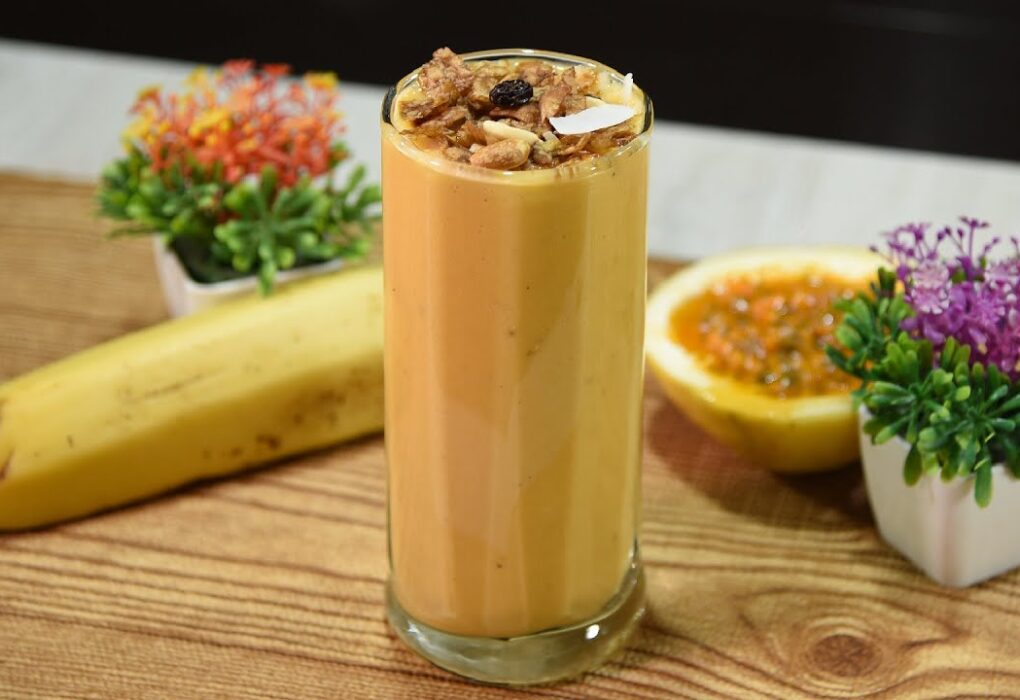 Smoothie de maracuyá y plátano