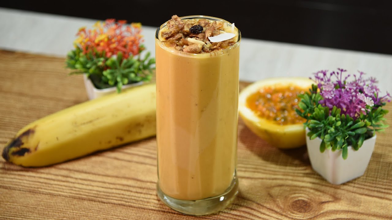 Smoothie de maracuyá y plátano